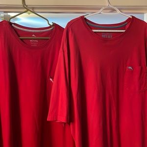 Lot of 2 red Tommy Bahama 3xlt pocket T shirts, used